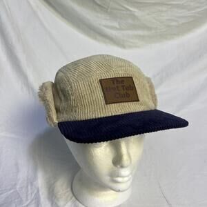 The Hot Tub Club Shinesty Hat Cap Snap Back Courduroy Sherpa Lined Ear Flaps